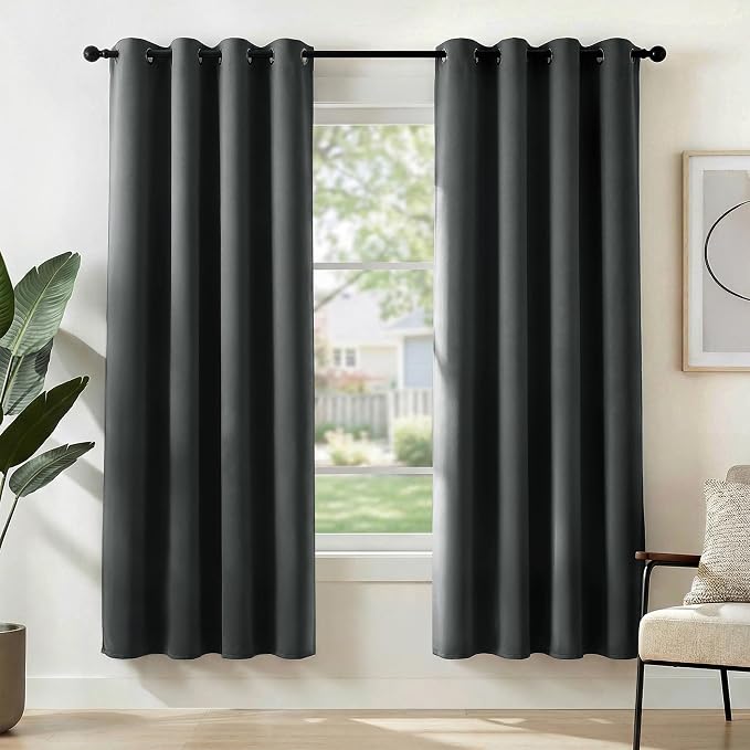 Deconovo Blackout Curtains for Bedroom and Living Room 72 Inches Long | Black by Unknown