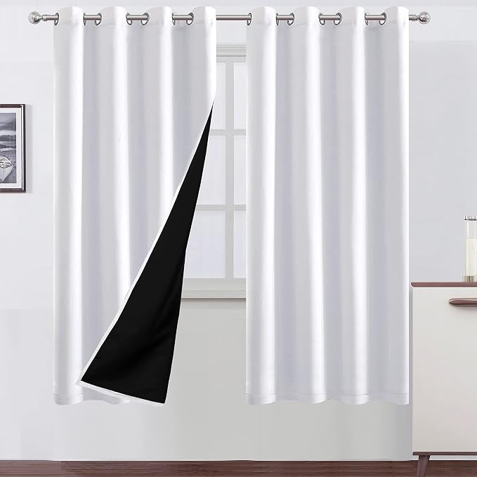 100% Blackout Curtains 52 x 72 Inch/2 Panels by Lemomo