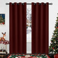 COSVIYA Grommet Room Darkening Burgundy Curtains 90 inch Long by COSVIYA