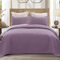 Exclusivo Mezcla Reversible King Size Quilt Bedding Set, Dusty Lavender | by ExclusivoMezcla