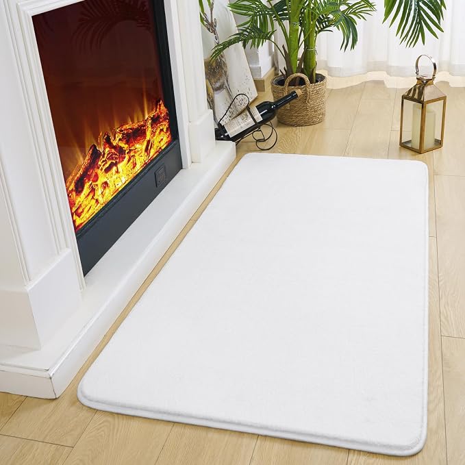 Modern Washable Runner Rugs, 2x3 Feet White Bedroom Runner Rug | Small Area Rugs - Image 4