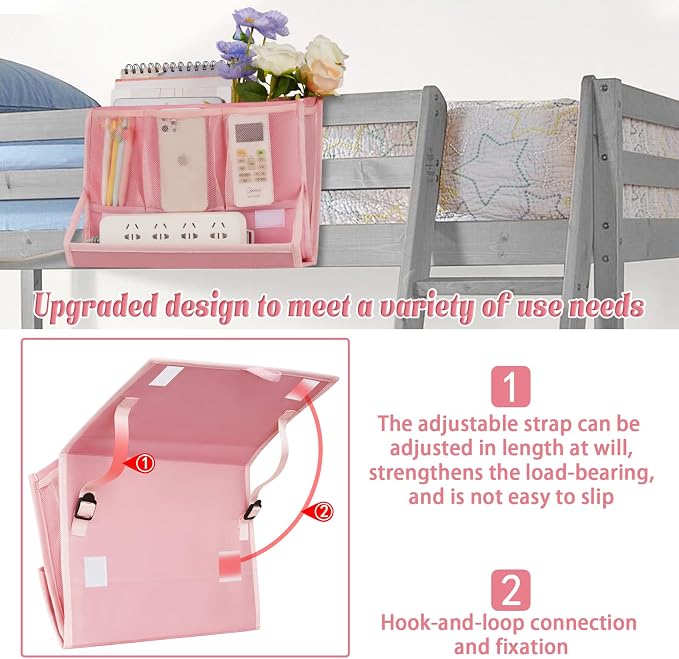 Bedside Caddy Organizer for Dorm Bed Rails - Image 4