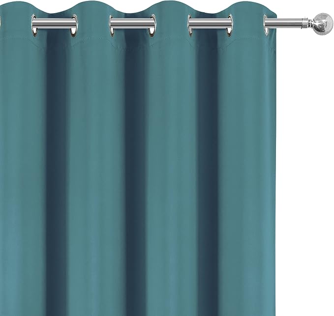 100% Blackout Curtains 52 x 63 Inch/Sea Teal Curtains 2 Panels - Image 8