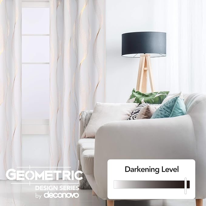 Deconovo Curtains for Living Room, Pattern Blackout Curtains 72 Inches Long | - Image 3