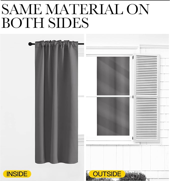 NICETOWN Short Curtain Blackout Panels Window Draperies - Image 6