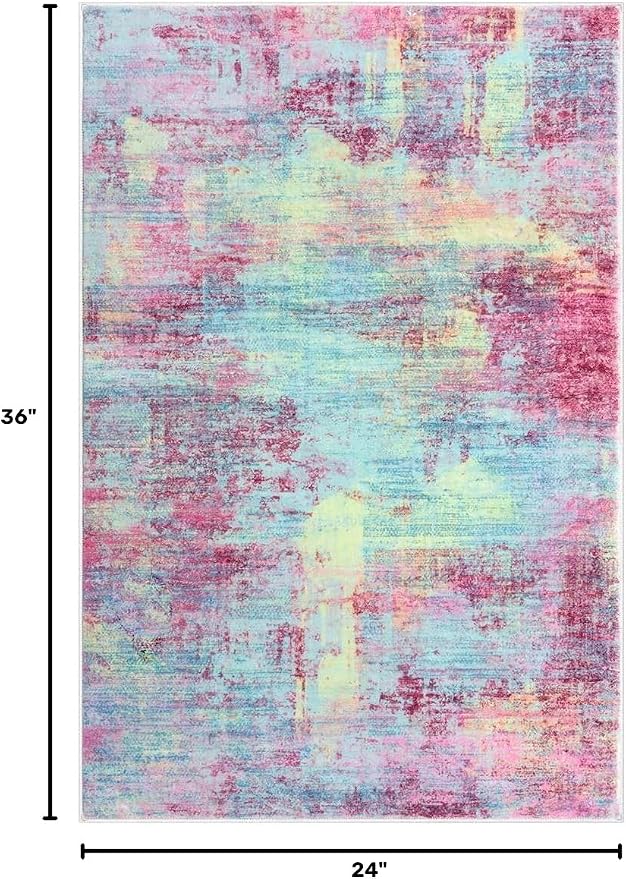 Small Abstract Area Rug 2x3 Ft Entryway Rugs Washable Door Mat Indoor Entrance - Image 2