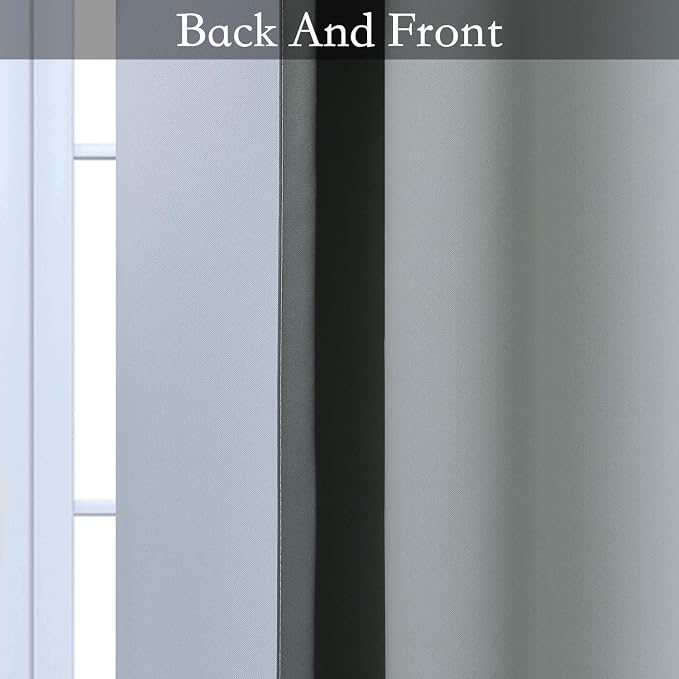 SimpleHome Ombre Grey to Grey White Curtains - Image 5