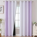 Lilac and Greyish White Ombre Blackout Curtains Living Room 96 Inches Long | by ESTELARTEXTILER