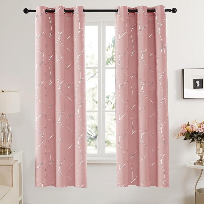 Deconovo Curtains for Living Room, Pattern Blackout Curtains 72 Inches Long | - Image 2