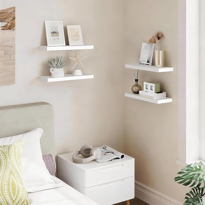 BAYKA White Floating Shelves 15.7in, Wall Mounted - Image 4