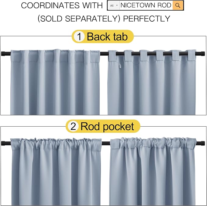 NICETOWN Living Room Blackout Draperies Curtains - Image 3