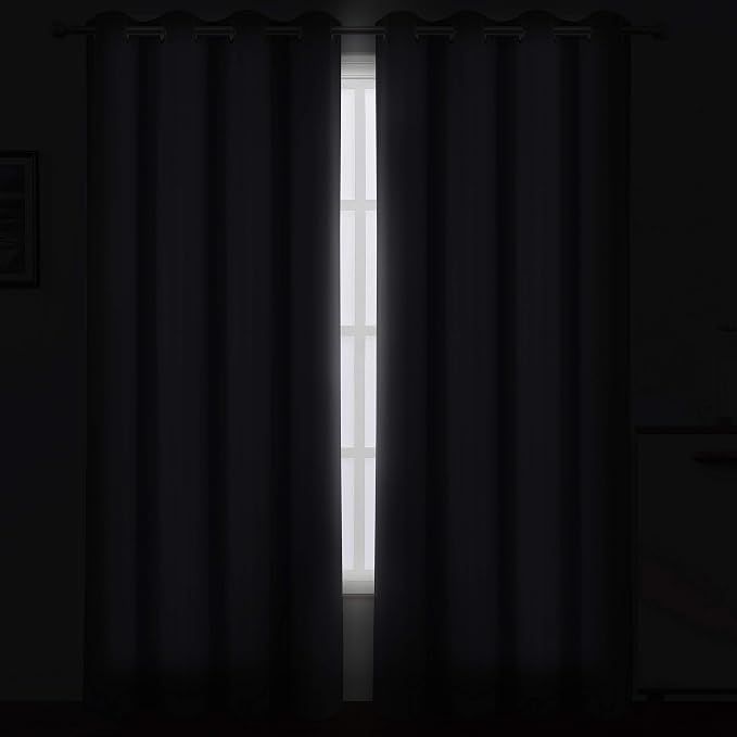 Grey Blackout Curtains/52 x 108 Inch/Set of 2 Panels Thermal Insulated Room - Image 3