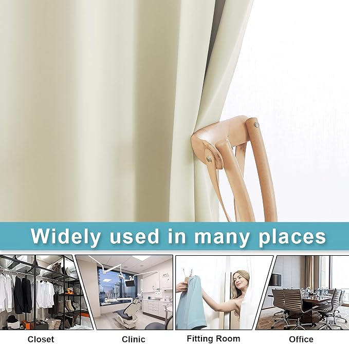 RYB HOME Extra Wide Curtains for Bedroom Closet Office Living Room Divider | - Image 5