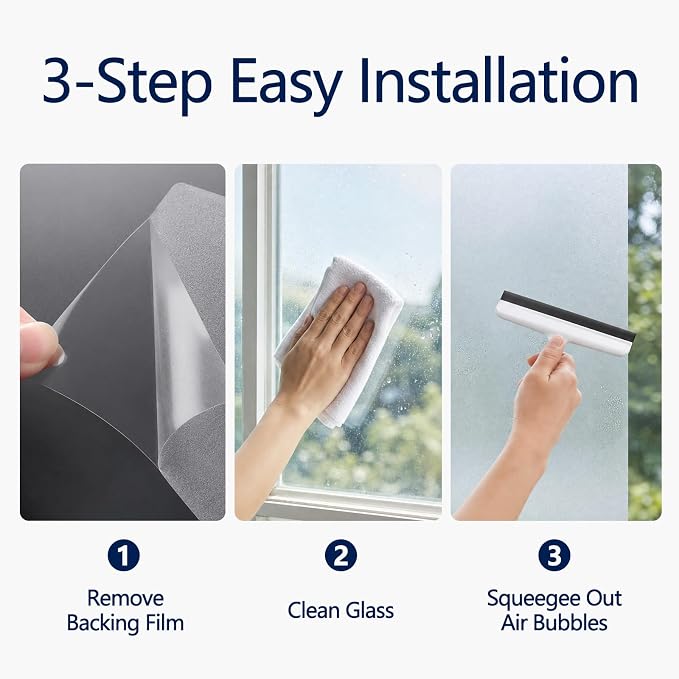 Frosted Window Privacy Film Static Cling Glass Film 17.5" x 7.8' | No Glue - Image 9