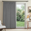 Pinch Pleated Full Blackout Faux Linen Curtains 84 Inches Long | Dark Grey by 100BlackoutShield