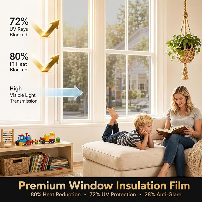 One Way Privacy Window Film Heat Control Mirror Tint 29.5Inx6.5Ft | Reflective - Image 3