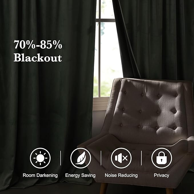 RYB HOME Velvet Room Darkening Curtains - Image 7