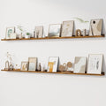 Floating Picture Ledge Shelves for Wall Set of 2, 72 Inches Picture Ledge Shelf by FunMemories