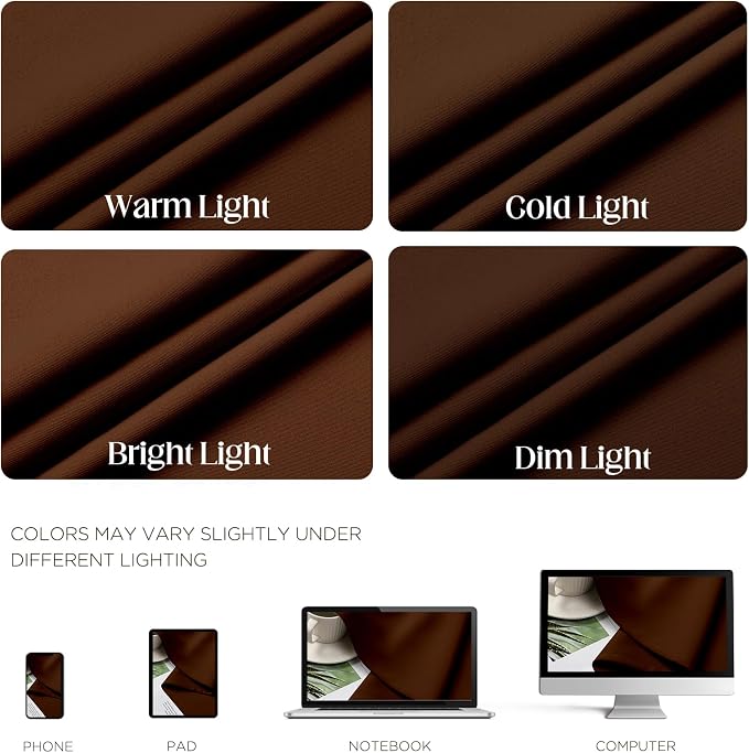 CUCRAF Brown Blackout Curtains 84 inch Length 2 Panels Set, Room Darkening - Image 4
