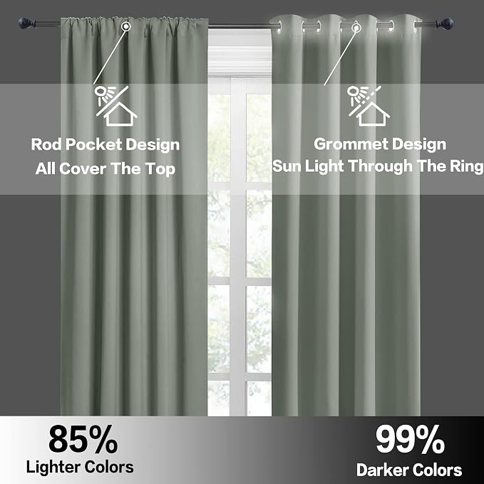 RYB HOME Blackout Curtains for Bedroom Living Dining Room 84 inches Long | - Image 5