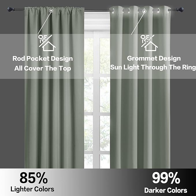 RYB HOME Short Blackout Curtains - Image 6
