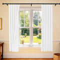Etherealveil Pure White Pinch Pleated Semi Blackout Curtains 2P 40"x63" | Back by Etherealveil