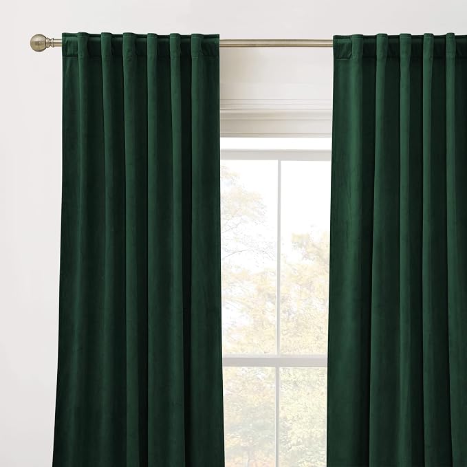 RYB HOME Velvet Curtains 108 inches Long, Extra Long High Ceiling Curtains | - Image 2