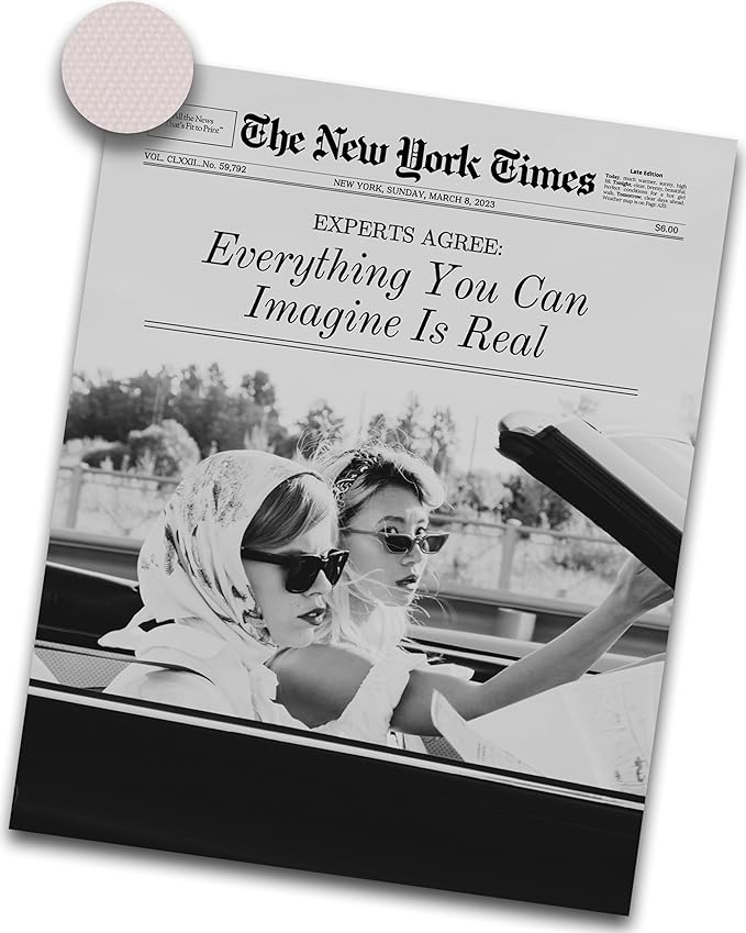 iHery 12x16in Everything You Can Imagine Unframed Newspaper Art | Unframed by iHery