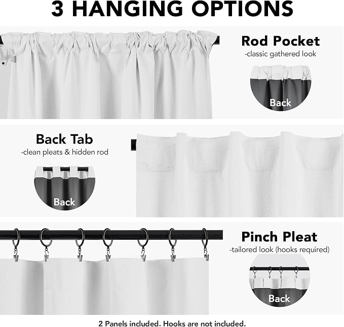 Deconovo Faux Linen 100% Blackout Curtains - Image 6