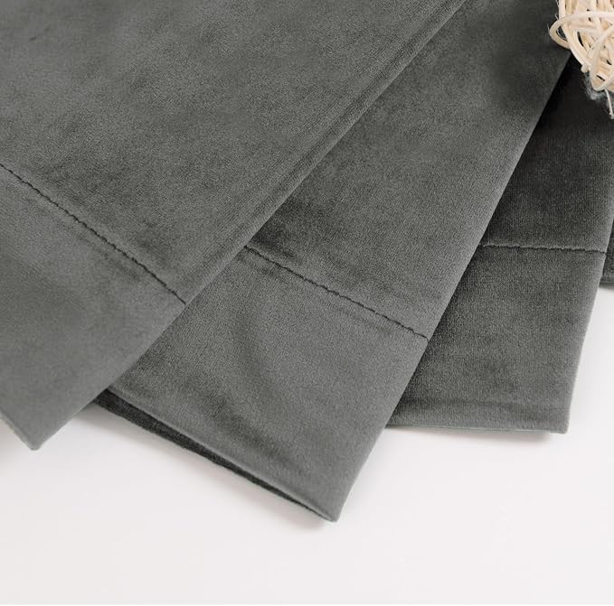 BGment Grey Velvet Curtains for Living Room, 52x96 Inch | Room Darkening - Image 7