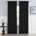 Black Blackout Curtains 92 Inch Long, 2 Panels 52W x 92L | Thermal Insulated by DUALIFE