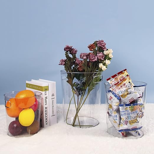 Small Trash Can Plastic Wastebasket 1.5 Gallon Garbage Bin, 2 Pack | Round - Image 7