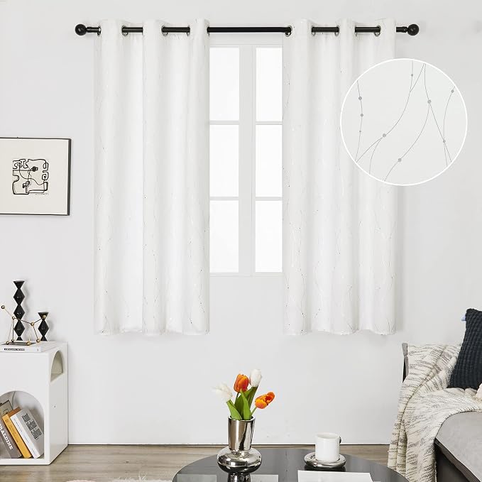 Deconovo Living Room Curtains 45 Inches Long, Thermal Insulated, Room Darkening - Image 2