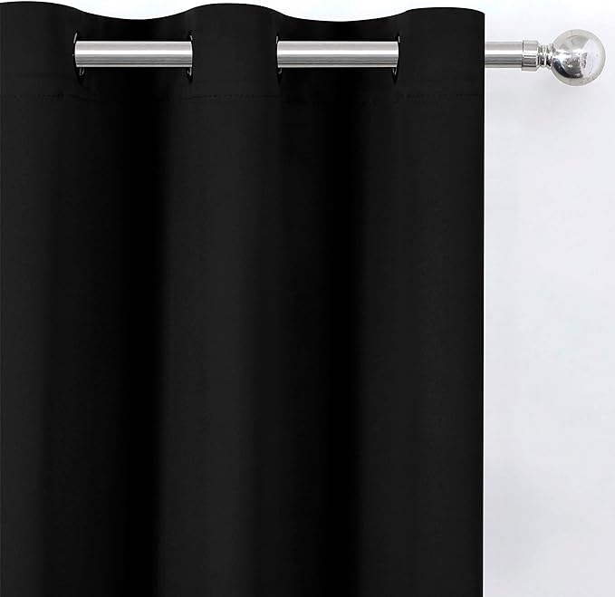 Black Thermal Blackout Curtains/42 x 84 Inch/Set of 2 Panels Room Darkening - Image 6