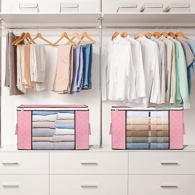 90L Large Storage Bags, 6 Pack Clothes Storage Bins Closet Organizers | oldable - Image 7