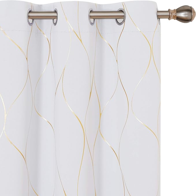 Deconovo Curtains for Living Room, Pattern Blackout Curtains 63 Inches Long | by Unknown