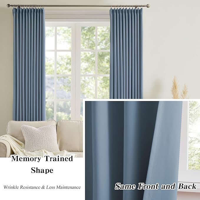 Pinch Pleated Patio Sliding Door Curtains 102 Inch Length - Image 6
