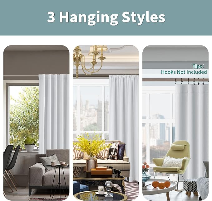 BGment 100% Blackout Curtains 40 Inch Length - Image 3