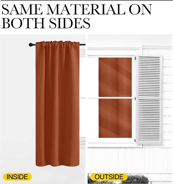 NICETOWN Halloween Blackout Curtain Blinds Window Panels, Burnt Orange Color - Image 6