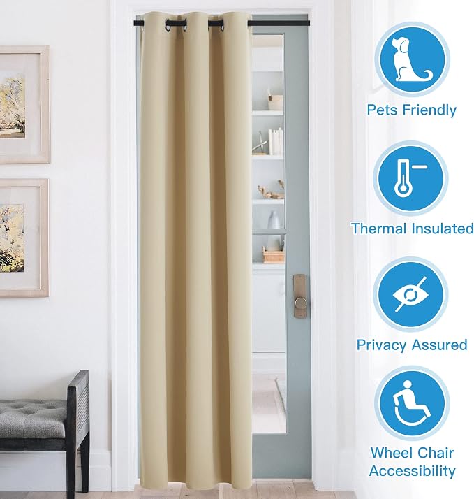 RYB HOME Blackout Curtains for Bedroom Closet Living Room Nursery Dining | - Image 3