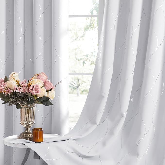Deconovo Curtains for Living Room, Pattern Blackout Curtains 96 Inches Long | - Image 7