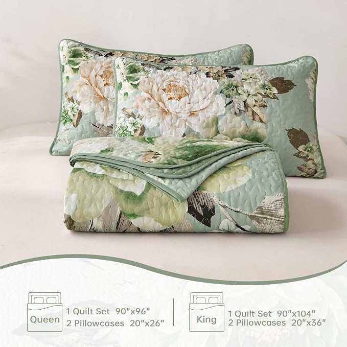 WONGS BEDDING Quilt King Size, Soft Microfiber Lightweight Farmhouse Bed Cover - Image 7