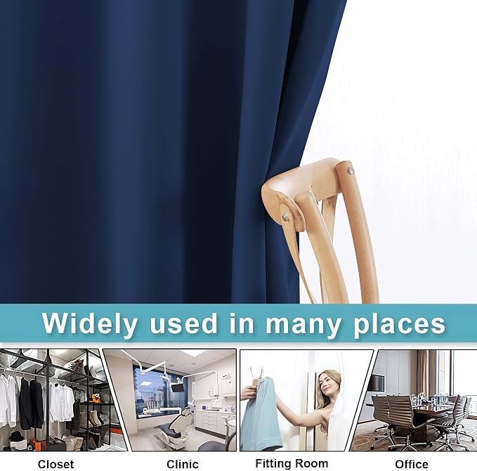 RYB HOME Extra Wide Curtains for Bedroom Closet Office Living Room Divider | - Image 5