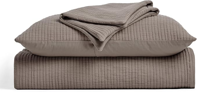 EVERGRACEHOME Cotton Gauze Matelassé Coverlet, King Size, Mocha Brown | Ultra - Image 9
