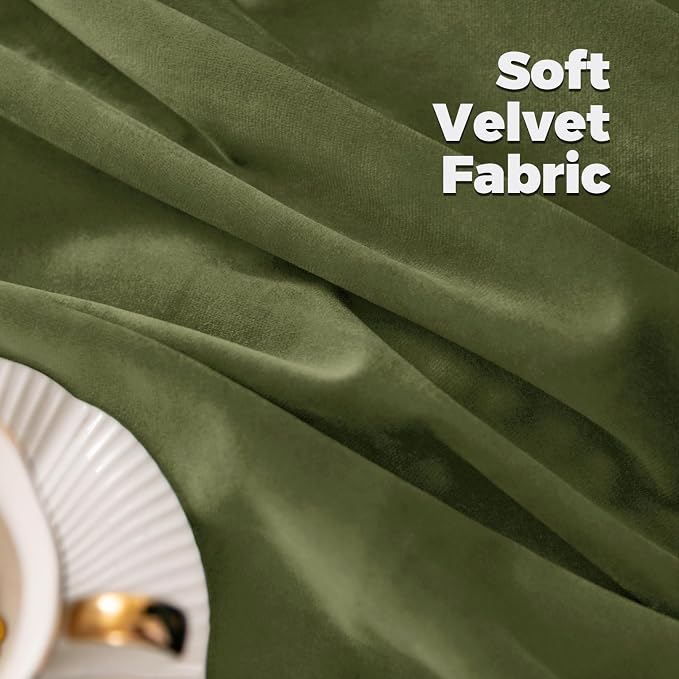BGment Sage Green Velvet Living Room Curtains 84 Inches Long, 2 Panels | Noise - Image 5