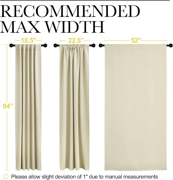 NICETOWN Living Room Room Darkening Curtains, Soft and Smooth Fabric Draperies - Image 7