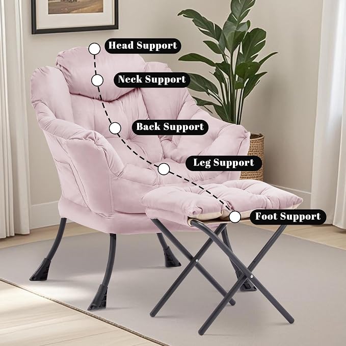 Lazy Chair with Ottoman, Comfy Reading Chair, Lounge Chair - Image 8