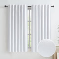 100% Blackout Linen Curtains Back Tab Rod Pocket Bedroom Curtains 63 Inch by KEQIAOSUOCAI