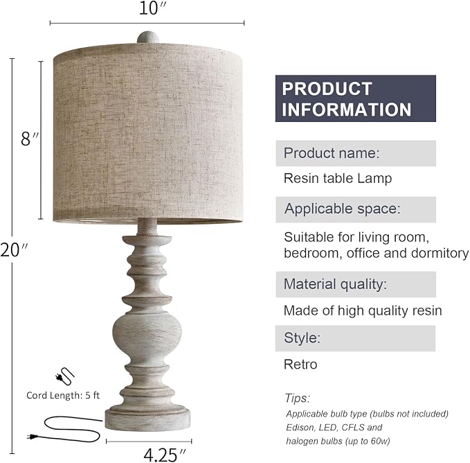 BOBOMOMO Tradition 20" Rustic Table Lamp Set of 2 - Image 9