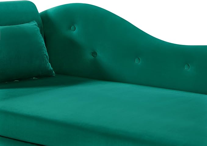 Aoowow Velvet Upholstered Bedroom Storage Bench End of Bed, Rolled Arm Indoor - Image 5